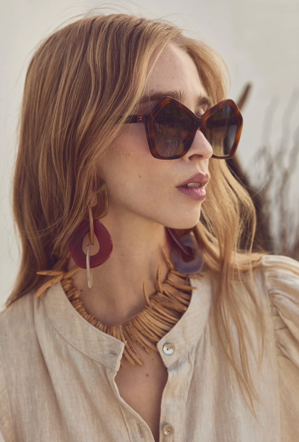 Bubble Linen Dress - Natural