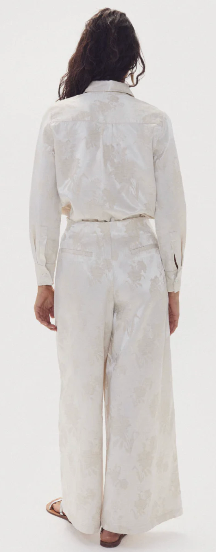 San Marino Brocade Shirt - Ivory Garden