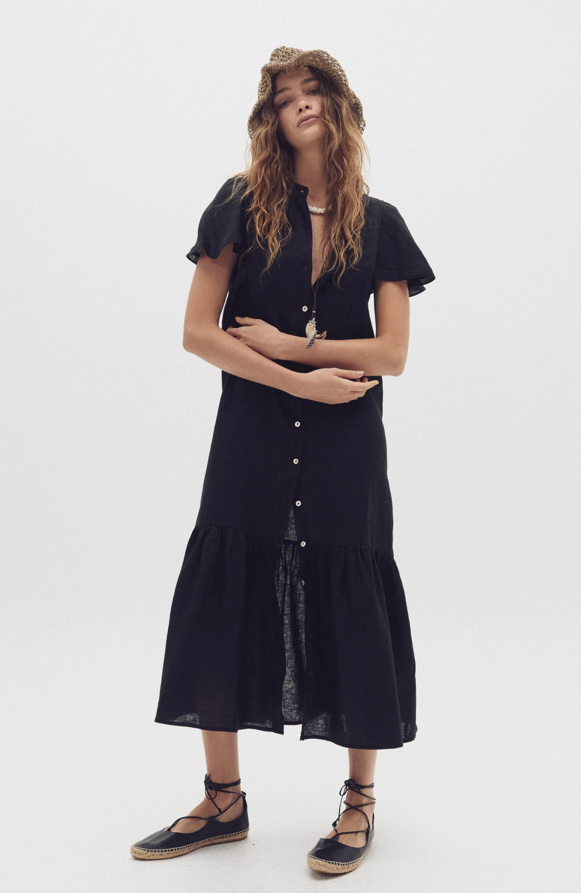 Willow Linen Dress - Black