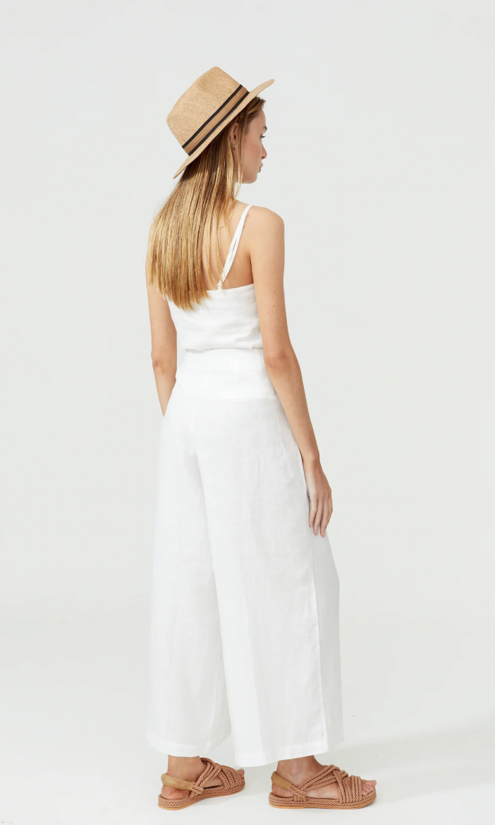 Culotte Linen Pants - White