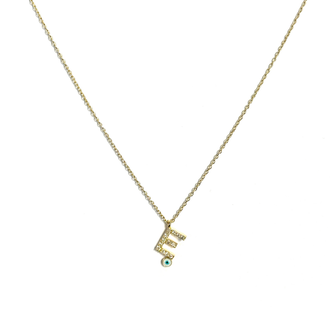 Diamond Eye Initial Necklace