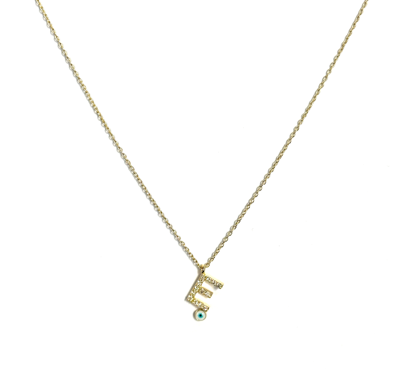 Diamond Eye Initial Necklace