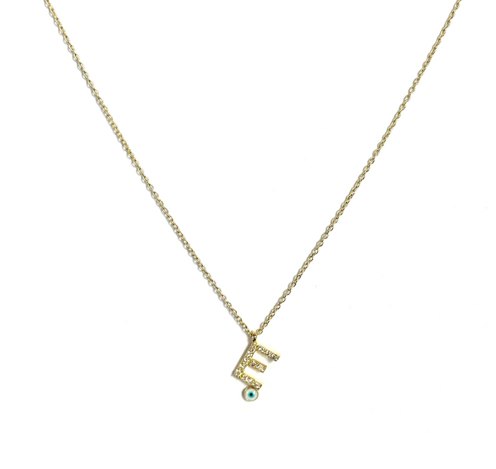 Diamond Eye Initial Necklace