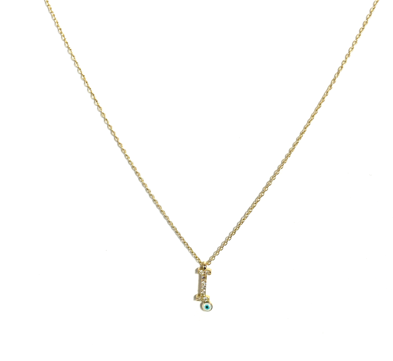 Diamond Eye Initial Necklace