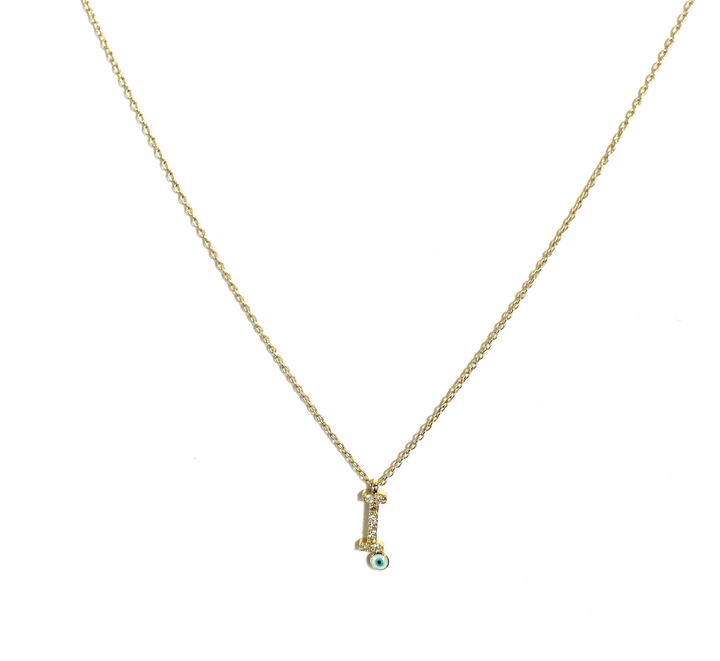Diamond Eye Initial Necklace