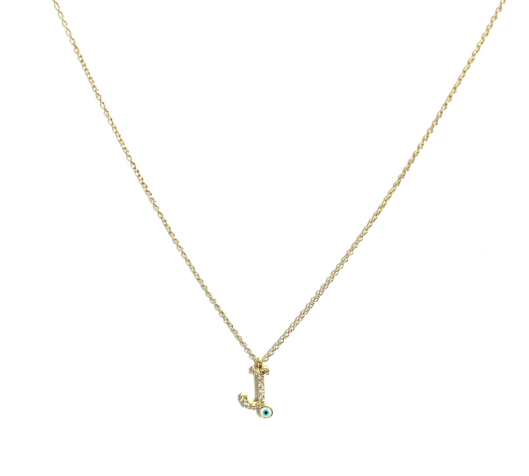 Diamond Eye Initial Necklace