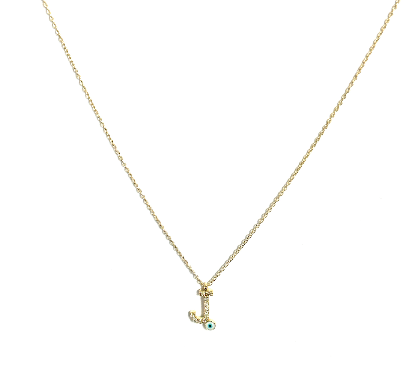 Diamond Eye Initial Necklace
