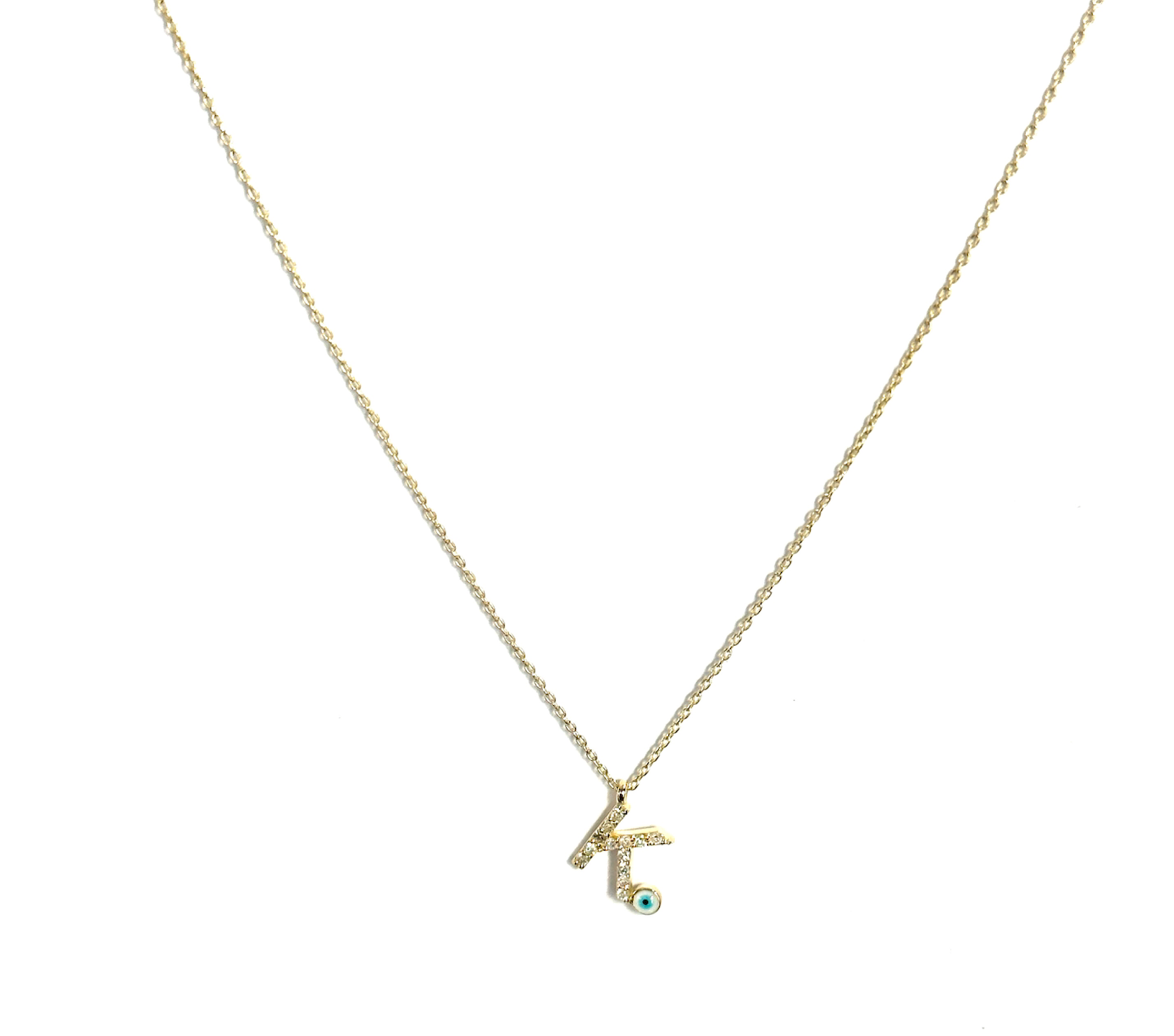 Diamond Eye Initial Necklace