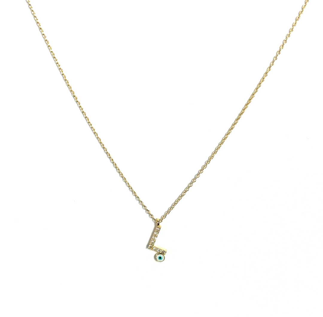 Diamond Eye Initial Necklace