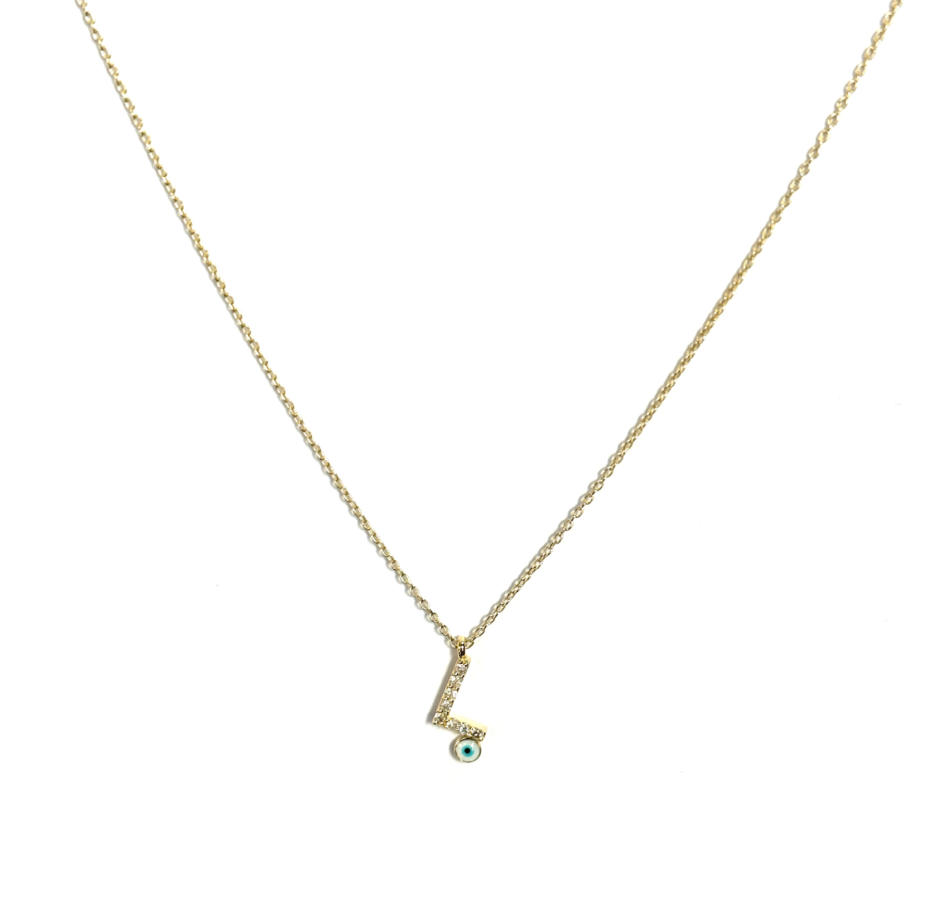 Diamond Eye Initial Necklace