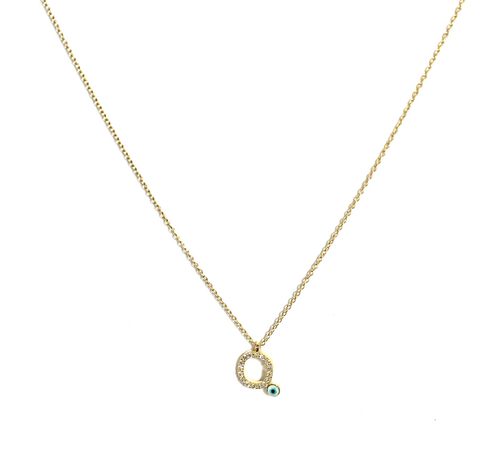 Diamond Eye Initial Necklace