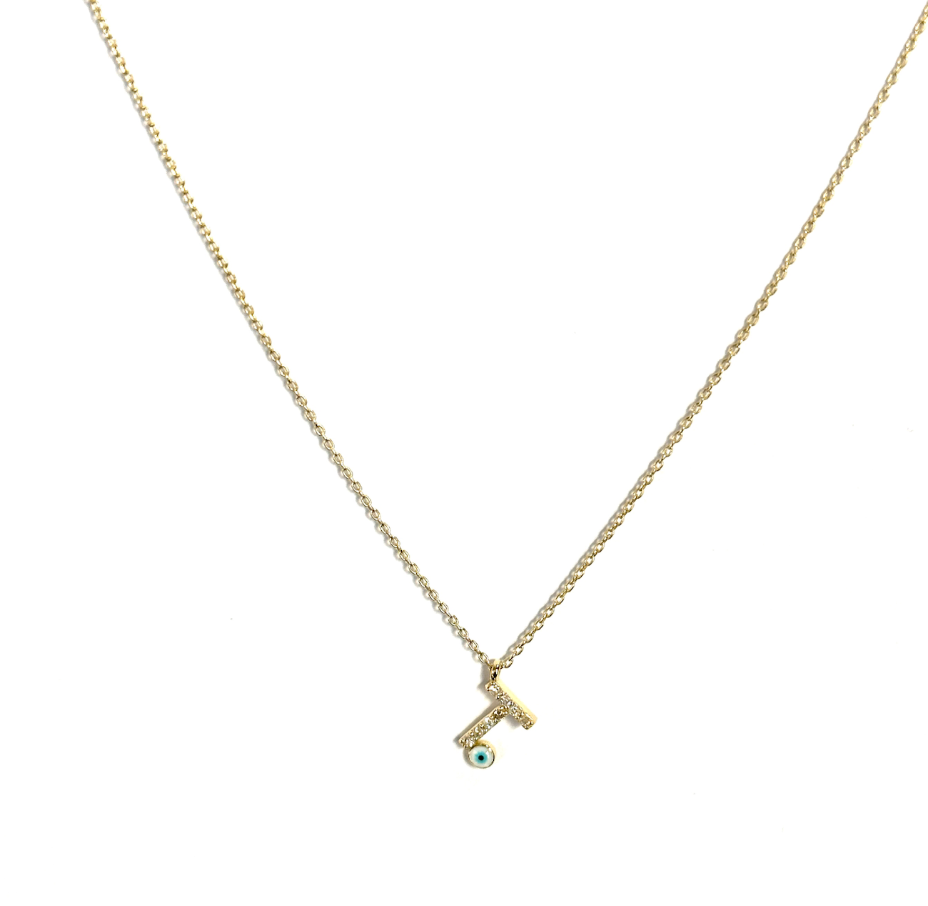 Diamond Eye Initial Necklace