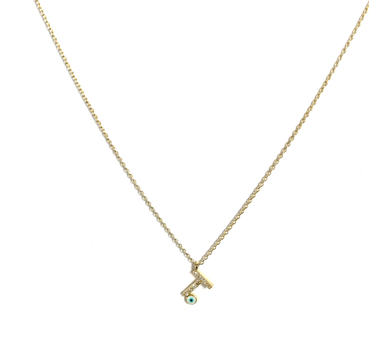 Diamond Eye Initial Necklace