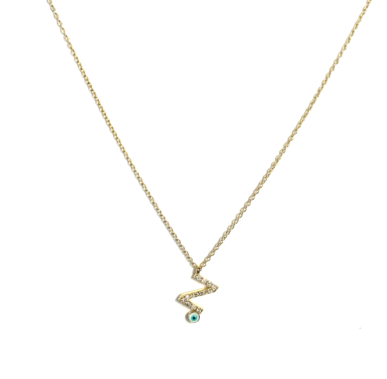 Diamond Eye Initial Necklace
