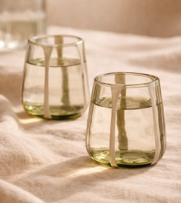 Olivia Short Green Glass-Set of 4
