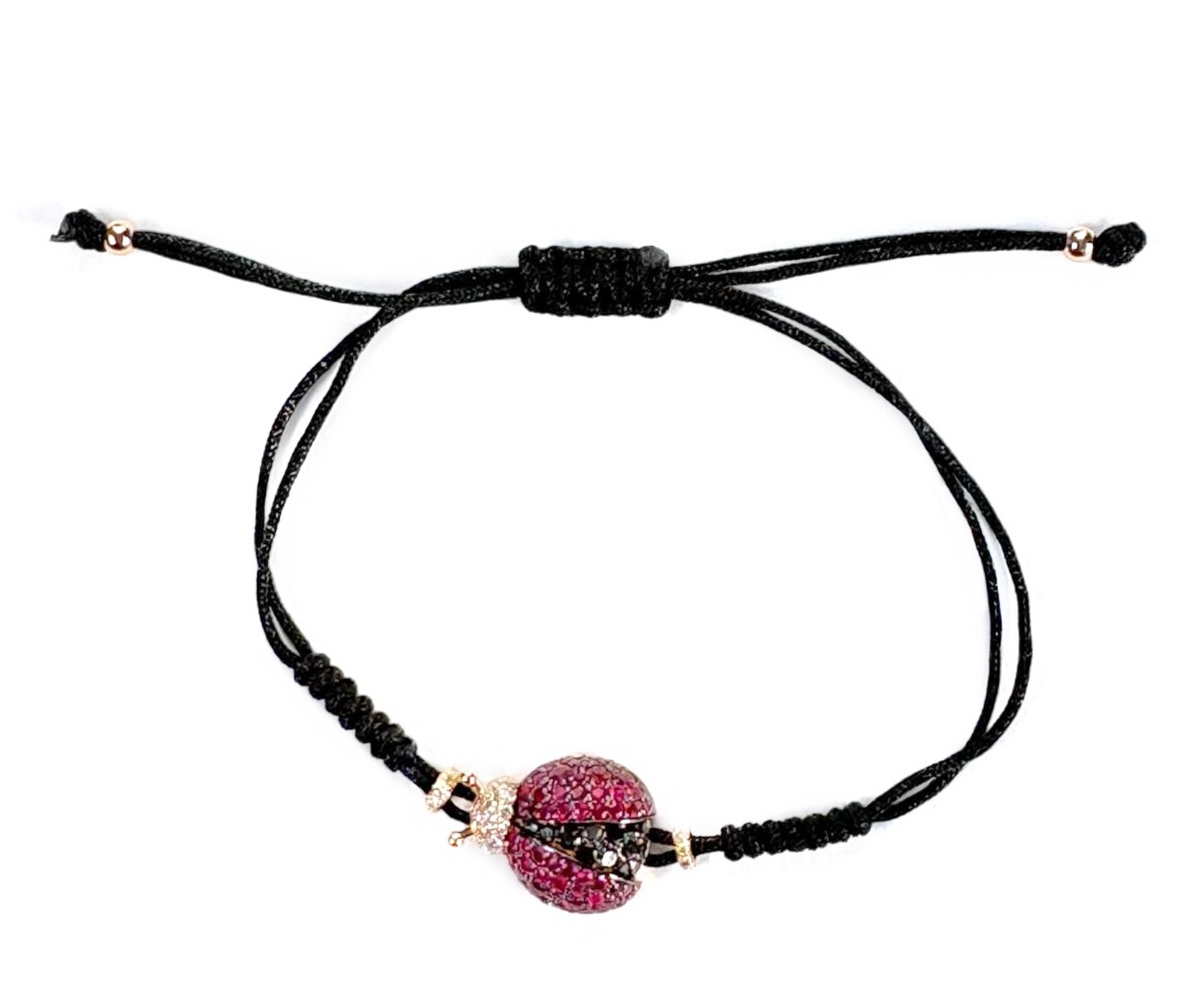 LADYBUG DIAMOND RUBY CORD BRACELET
