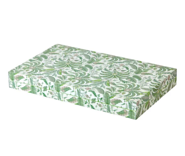 Palm Beach Green Lacquer Backgammon Set