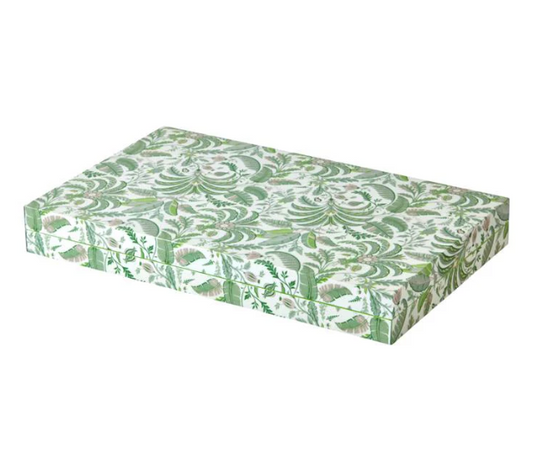 Palm Beach Green Lacquer Backgammon Set