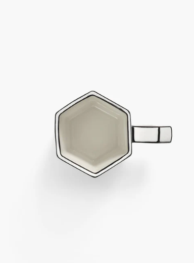 Double Espresso Cup White - Black  /Carte Blanche