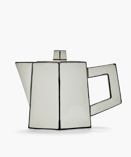 Tea Pot White - Black /Carte Blanche