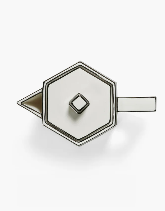 Tea Pot White - Black /Carte Blanche