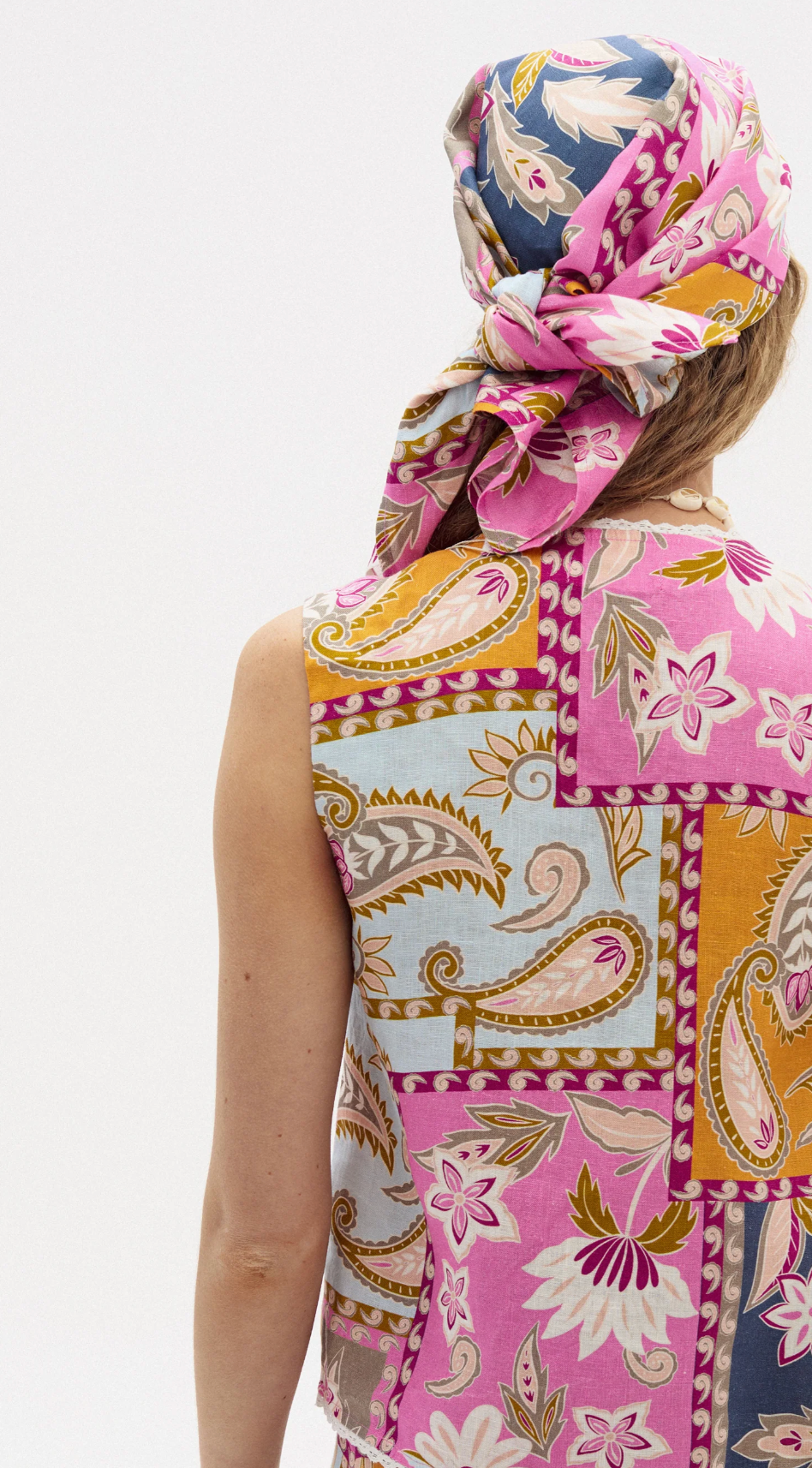 Folk Linen Top - Calypso Print