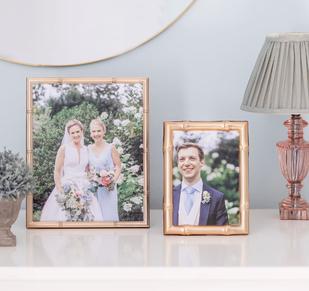 Bamboo Matte Gold Photo Frame