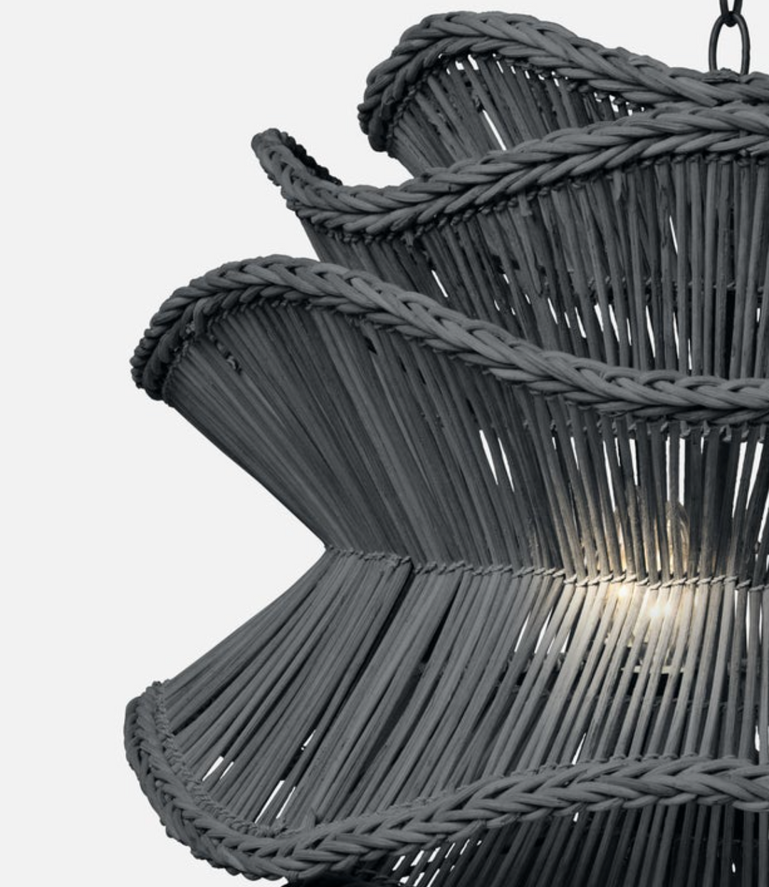 Alondra Chandelier-Dark Charcoal Rattan