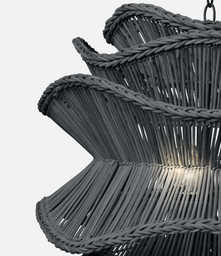 Alondra Chandelier-Dark Charcoal Rattan