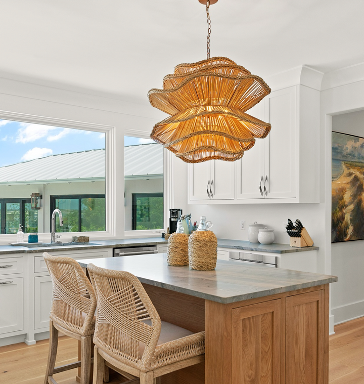 Alondra Chandelier-Natural Rattan