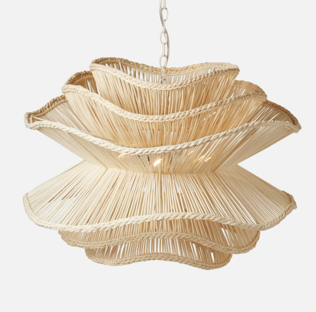 Alondra Chandelier-White Rattan