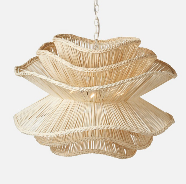 Alondra Chandelier-White Rattan