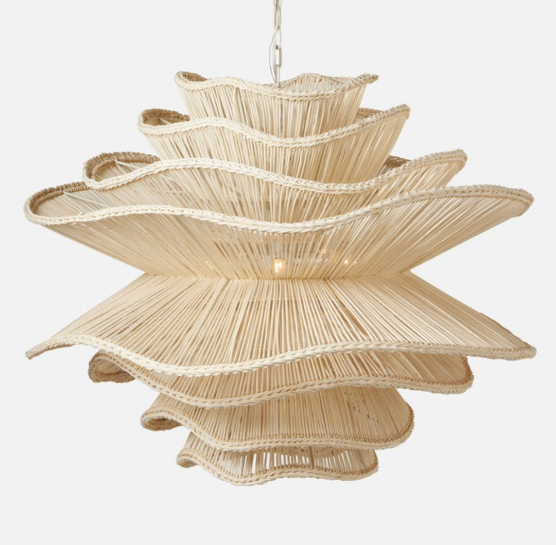 Alondra Chandelier-White Rattan