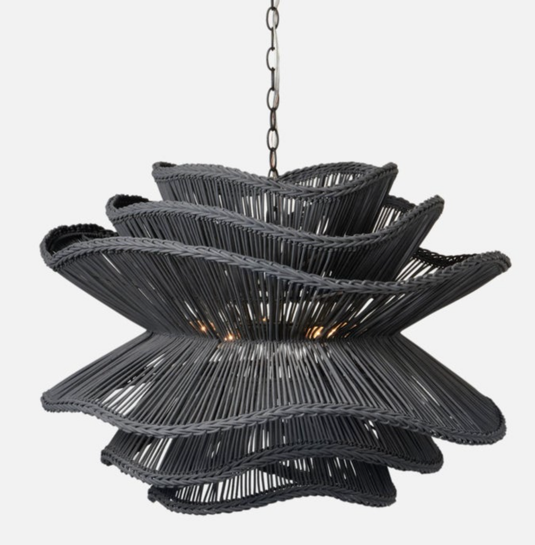 Alondra Chandelier-Dark Charcoal Rattan