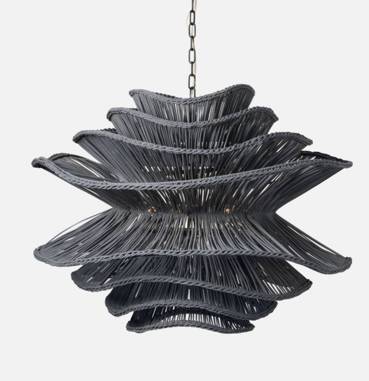 Alondra Chandelier-Dark Charcoal Rattan