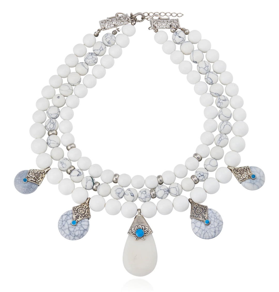 Mahina Necklace - White Howlite
