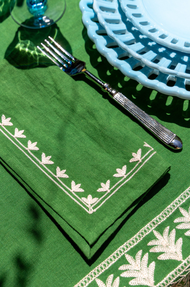 Embroidered Cotton Napkins, Set Of 4