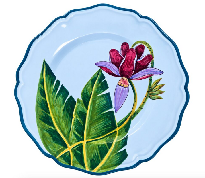 Marcelo Antunes X Les Ottomans Hand-Painted Ceramic Dinner Plate – Brazilian Orchids